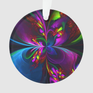 Moderne Bloemen Abstracte Kunst Rood Blauw Patroon Ornament