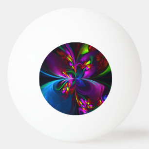 Moderne Bloemen Abstracte Kunst Rood Blauw Patroon Pingpongballen