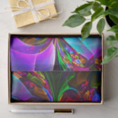 Moderne Bloemen Abstracte Kunst Rood Blauw Patroon Tissuepapier (Geschenk)