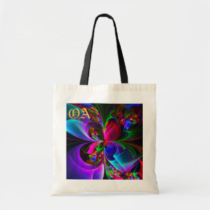 Moderne Bloemen Abstracte Kunst Rood Blauw Patroon Tote Bag