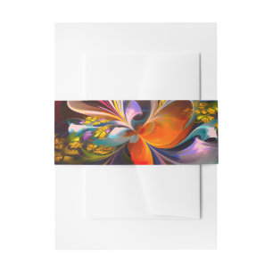 Moderne Bloemen Abstracte Kunst Rood Blauw Patroon Uitnodigingen Wikkel