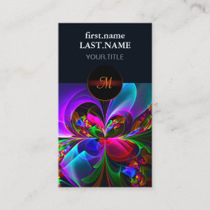 Moderne Bloemen Abstracte Kunst Rood Blauw Patroon Visitekaartje