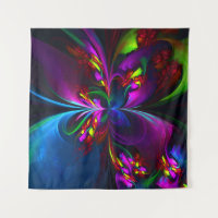 Moderne Bloemen Abstracte Kunst Rood Blauw Patroon