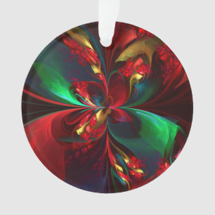 Moderne Bloemen Abstracte Kunst Rood Groen Patroon Ornament