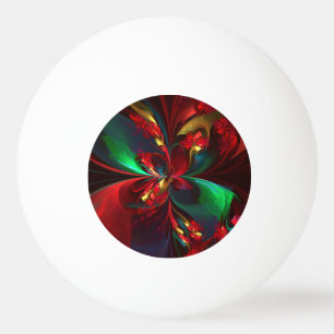 Moderne Bloemen Abstracte Kunst Rood Groen Patroon Pingpongballen