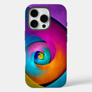 Moderne Bloemen Abstracte Kunst Roze Blauw Patroon iPhone 16 Pro Hoesje