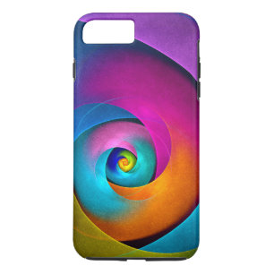 Moderne Bloemen Abstracte Kunst Roze Blauw Patroon iPhone 8 Plus / 7 Plus Hoesje