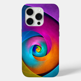 Moderne Bloemen Abstracte Kunst Roze Blauw Patroon iPhone 15 Pro Case