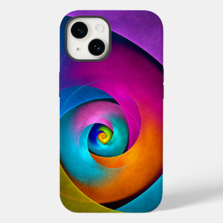 Moderne Bloemen Abstracte Kunst Roze Blauw Patroon Case-Mate iPhone 14 Hoesje