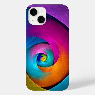 Moderne Bloemen Abstracte Kunst Roze Blauw Patroon Case-Mate iPhone 14 Hoesje