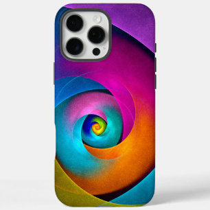 Moderne Bloemen Abstracte Kunst Roze Blauw Patroon iPhone 16 Pro Max Hoesje