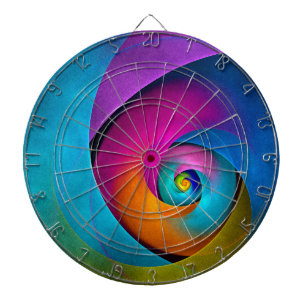 Moderne Bloemen Abstracte Kunst Roze Blauw Patroon Dartbord