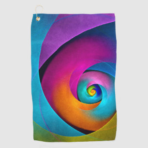 Moderne Bloemen Abstracte Kunst Roze Blauw Patroon Golfhanddoek