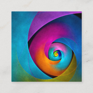 Moderne Bloemen Abstracte Kunst Roze Blauw Patroon Informatiekaartje