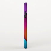 Moderne Bloemen Abstracte Kunst Roze Blauw Patroon iPhone Hoesje (Rechterkant)