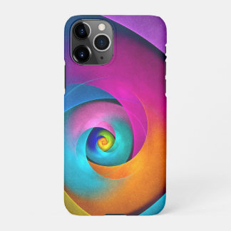 Moderne Bloemen Abstracte Kunst Roze Blauw Patroon iPhone 11Pro Hoesje