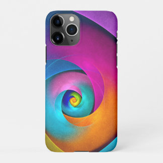 Moderne Bloemen Abstracte Kunst Roze Blauw Patroon iPhone 11Pro Hoesje