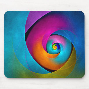 Moderne Bloemen Abstracte Kunst Roze Blauw Patroon Muismat