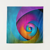 Moderne Bloemen Abstracte Kunst Roze Blauw Patroon