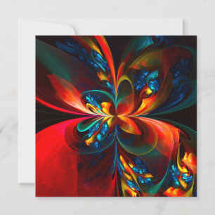 Moderne Bloemen Abstracte Kunst Sinaasappel Blauw