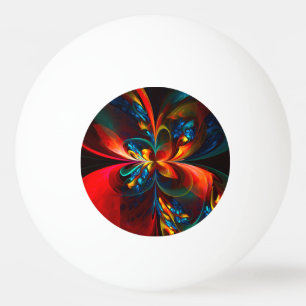 Moderne Bloemen Abstracte Kunst Sinaasappel Blauw  Pingpongballen