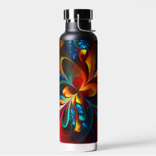 Moderne Bloemen Abstracte Kunst Sinaasappel Blauw Waterfles