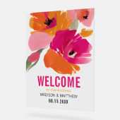 Moderne Bloemen Acryl Bruiloft Welkomstbord Acryl Bord (Hoek)