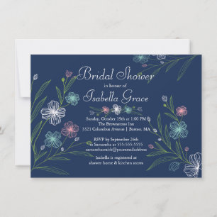 Moderne bloemen bloemen Bridal Shower Invitations Kaart