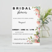 Moderne bloemen bruids douche uitnodiging (Staand voorkant)