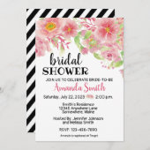 Moderne Bloemen Bruids Douche Uitnodiging (Voorkant / Achterkant)