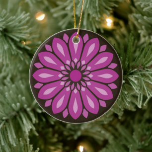 MODERNE BLOEMEN CADEAU VAN MOM DAD ZUS ZOON BAAS C KERAMISCH ORNAMENT