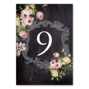 moderne bloemen Chalkboard bruiloft Kaart