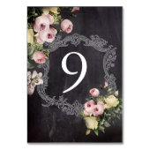 moderne bloemen Chalkboard bruiloft Kaart (Voorkant)