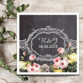 moderne bloemen Chalkboard bruiloft Servet