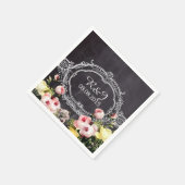 moderne bloemen Chalkboard bruiloft Servet (Hoek)