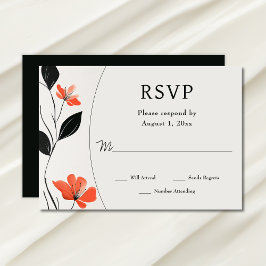 Moderne Bloemen Elegantie met Bold Blooms Wedding RSVP Kaartje