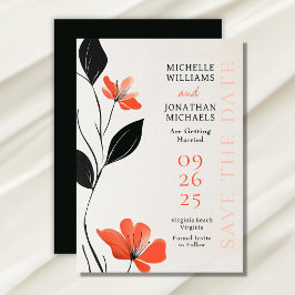 Moderne Bloemen Elegantie met Bold Blooms Wedding Save The Date