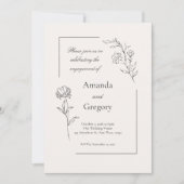 Moderne Bloemen Engagement Party bruiloft uitnodig (Voorkant)