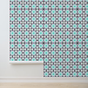 Moderne bloemen geometrisch behang