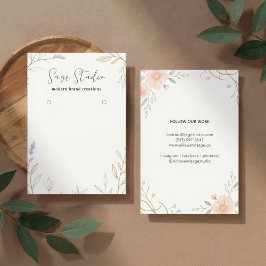 Moderne Bloemen Gepersonaliseerde Oorbel Display S Visitekaartje