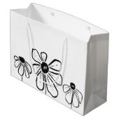 Moderne bloemen geschenkzak groot cadeauzakje (Achterkant Gekanteld)