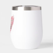 Moderne Bloemen Hart Thermische Wijn Tumbler (Achterkant)
