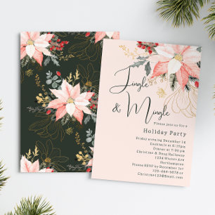 Moderne Bloemen Kerstmis Jingle & Mingle Party Kaart