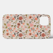 Moderne bloemen laten roze sierbloemen Case-Mate iPhone case (Achterkant (horizontaal))