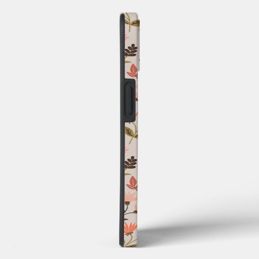 Moderne bloemen laten roze sierbloemen Case-Mate iPhone case (Achterkant / Rechts)