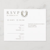 Moderne bloemen met een hart-RSVP-bruiloft Briefkaart (Achterkant)