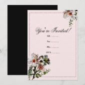 Moderne bloemen nodigen uit tot Sjabloon Kaart (Voorkant / Achterkant)