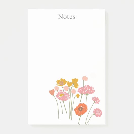 Moderne Bloemen Post-it® Notes (Voorkant)