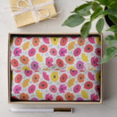 Moderne Bloemen Roze Rood Oranje Stippen Patroon Tissuepapier (Geschenk)