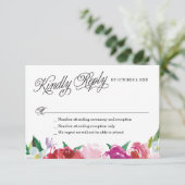 Moderne bloemen RSVP kaart met aangepaste reacties (Staand voorkant)